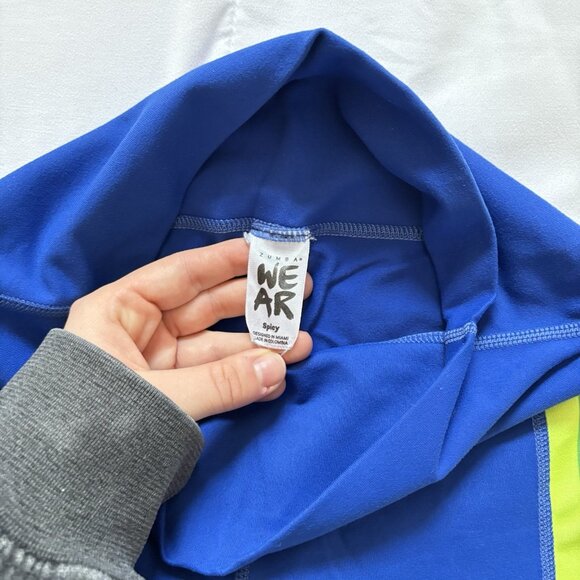 Zumba Lovers Spicy Blue Ankle Leggings Womens Unstoppable Striped Colorful - Picture 6 of 7